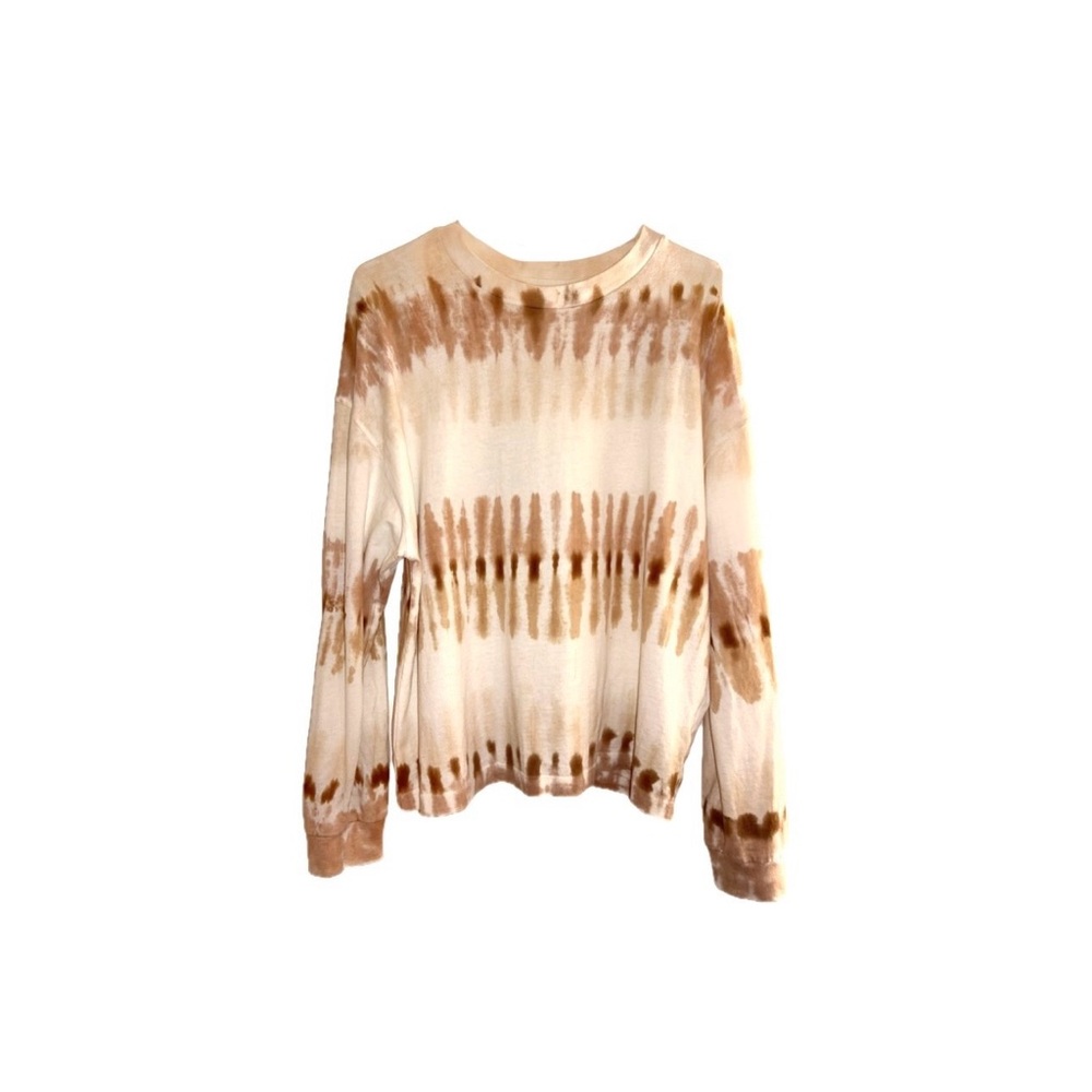Citizens of Humanity Oversized Long Sleeve Sweatshirt in Chai Tie Dye - Size M